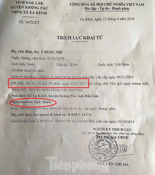 Chồng đi làm ăn xa, vợ ở nhà khai tử 2