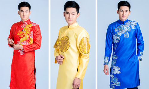 Mẫu áo dài tết cho nam-2