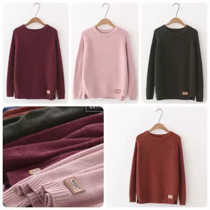 Áo len cổ tròn