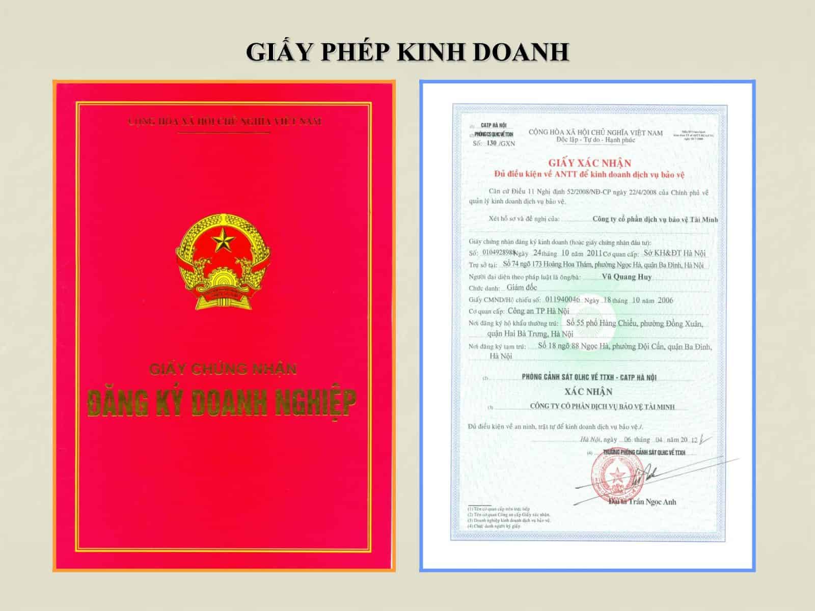 Nhận giấy chứng nhận đăng ký doanh nghiệp