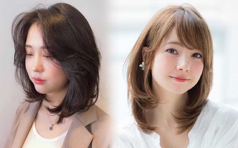 Tóc tỉa layer ngắn ngang vai cho khuôn mặt vuông